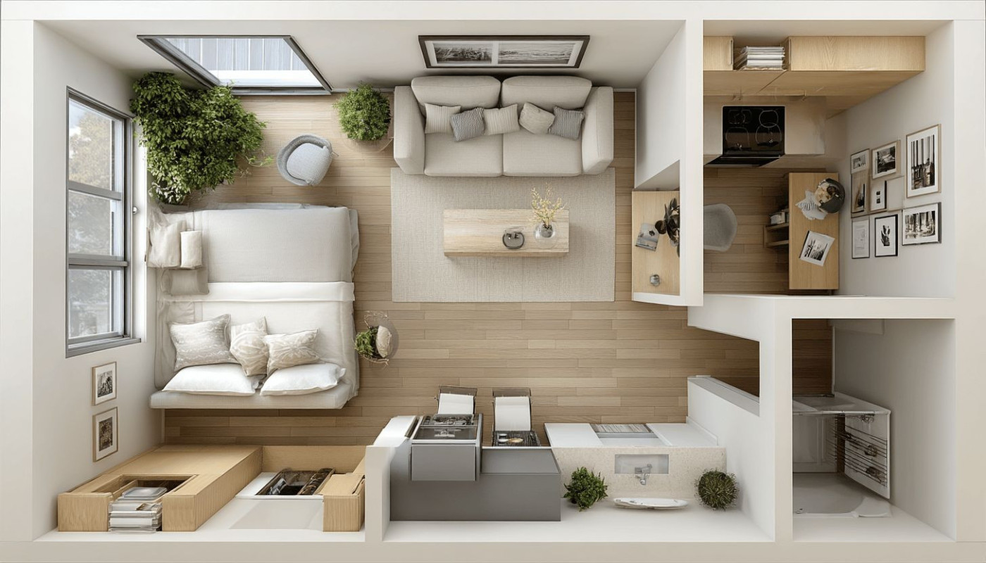 Aménagement petite surface astuces gain de place et optimisation